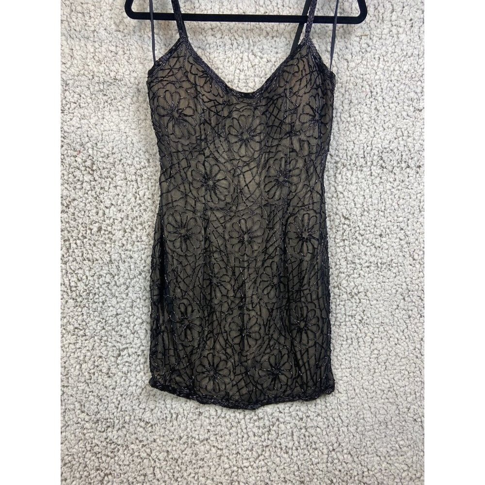 Vintage A.J. Bari Black Embellished sleeveless  Formal Dress Size 8 customized